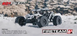 ARRMA ARA7618T2 FIRETEAM 6S 4WD BLX 1/7 Speed Assault RTR White -Traxas Vehicles Model Shop arrma ara7618t2 fireteam 6s 4wd blx 1 7 speed assault rtr white 5