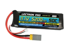 Common Sense RC (3S5200-50X) Lectron Pro 3S 11.1V 5200mAh 50C Lipo Battery With XT60 And Traxxas Ada