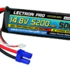Common Sense RC (4S5200-50S5) Lectron Pro 4S 14.8V 5200mAh 75C Soft Case LiPo Battery With EC5
