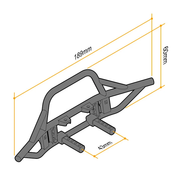 Gmade 30010 Front Tube Bumper For GS01 With Black Skid Plate 4 Gmade 30010 Front Tube Bumper For GS01 With Black Skid Plate - Image 4