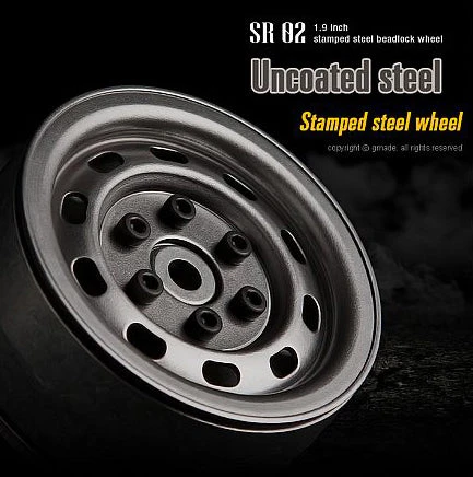 Gmade 70177 1.9" SR02 1/10 Crawler Beadlock Wheels Steel 2 Pack 1 Gmade 70177 1.9" SR02 1/10 Crawler Beadlock Wheels Steel 2 Pack