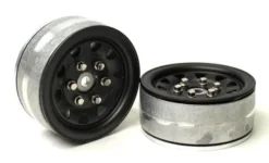 Gmade 70494 1.9" SR04 1/10 Scale Crawler Beadlock Wheels Matte Black 2 Pack
