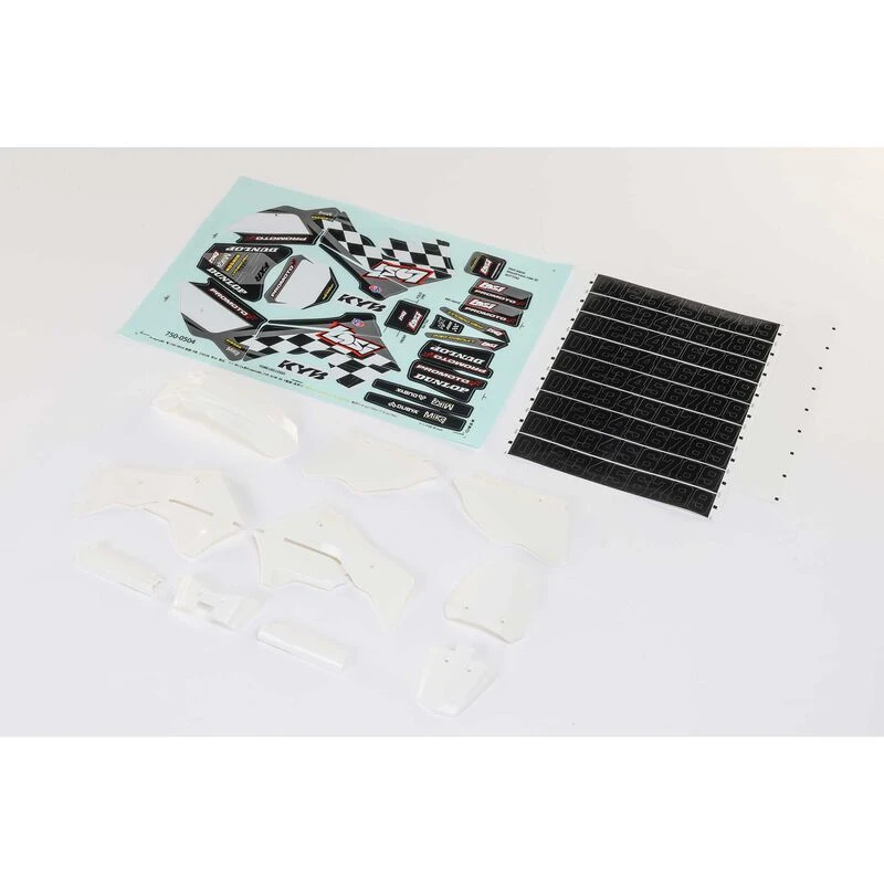 LOSI 260005 White Plastics With Wraps For PROMOTO-MX 1 LOSI 260005 White Plastics With Wraps For PROMOTO-MX