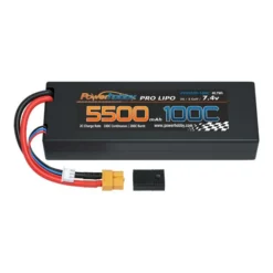 Powerhobby 2S 7.4V 5500mAh 100C Lipo Battery Pack With XT60 Plug And Adapter