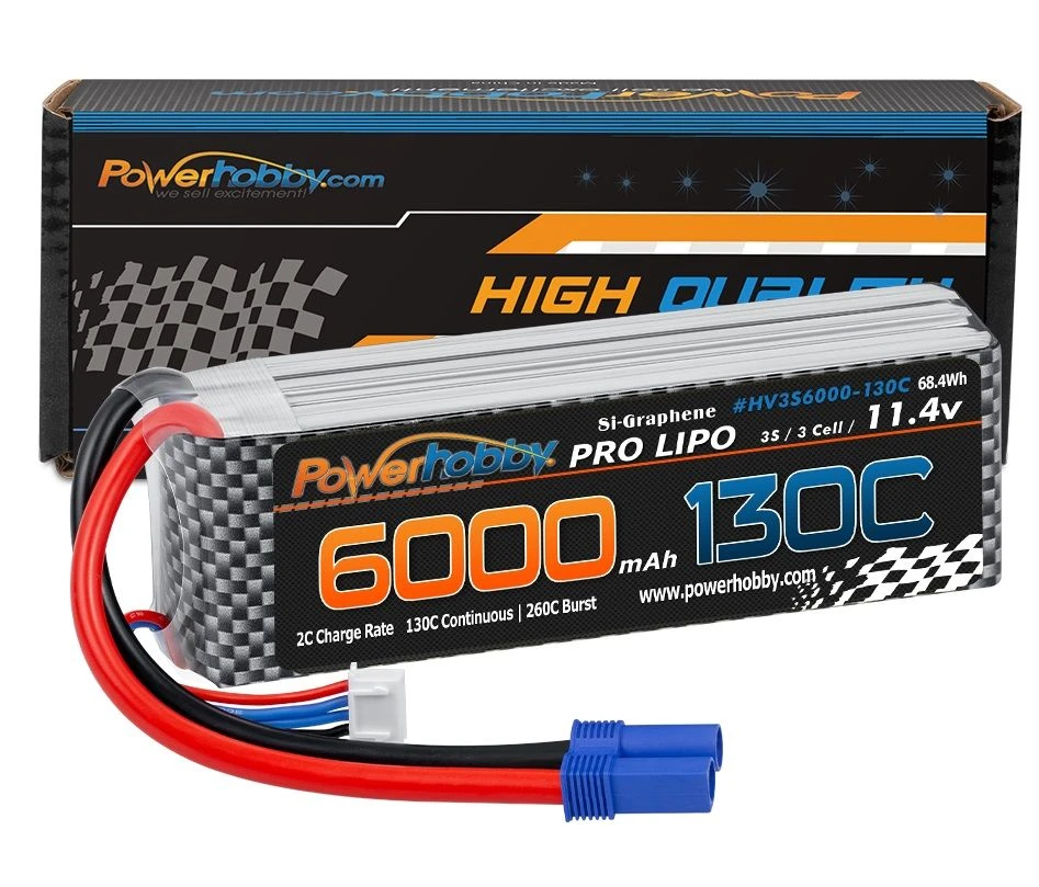 Powerhobby 3S 11.4V 6000mAh 130C Graphene HV Lipo Battery Pack With EC5 Plug 2 Powerhobby 3S 11.4V 6000mAh 130C Graphene HV Lipo Battery Pack With EC5 Plug - Image 2