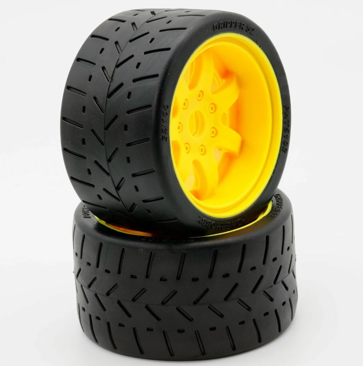 Powerhobby 5102 1/8 Gripper 54/100 Belted Tires On Yellow 17mm Wheels 1 Pair 1 Powerhobby 5102 1/8 Gripper 54/100 Belted Tires On Yellow 17mm Wheels 1 Pair