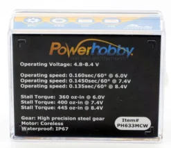 Powerhobby 633MCW HV Waterproof Coreless Steel Gear Servo -Traxas Vehicles Model Shop powerhobby 633mcw hv waterproof coreless steel gear servo d