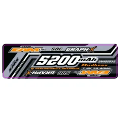Team EAM 5200 50C Graph-X Mudboss 7.4V 2S LiPo Battery With Deans Connector