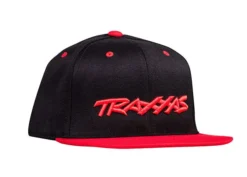 Traxxas 1183-BLR Snapback Flat Bill Hat Black And Red Logo