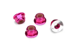 Traxxas 1747P Pink Aluminum Flanged Nylon Locking Nuts 4mm
