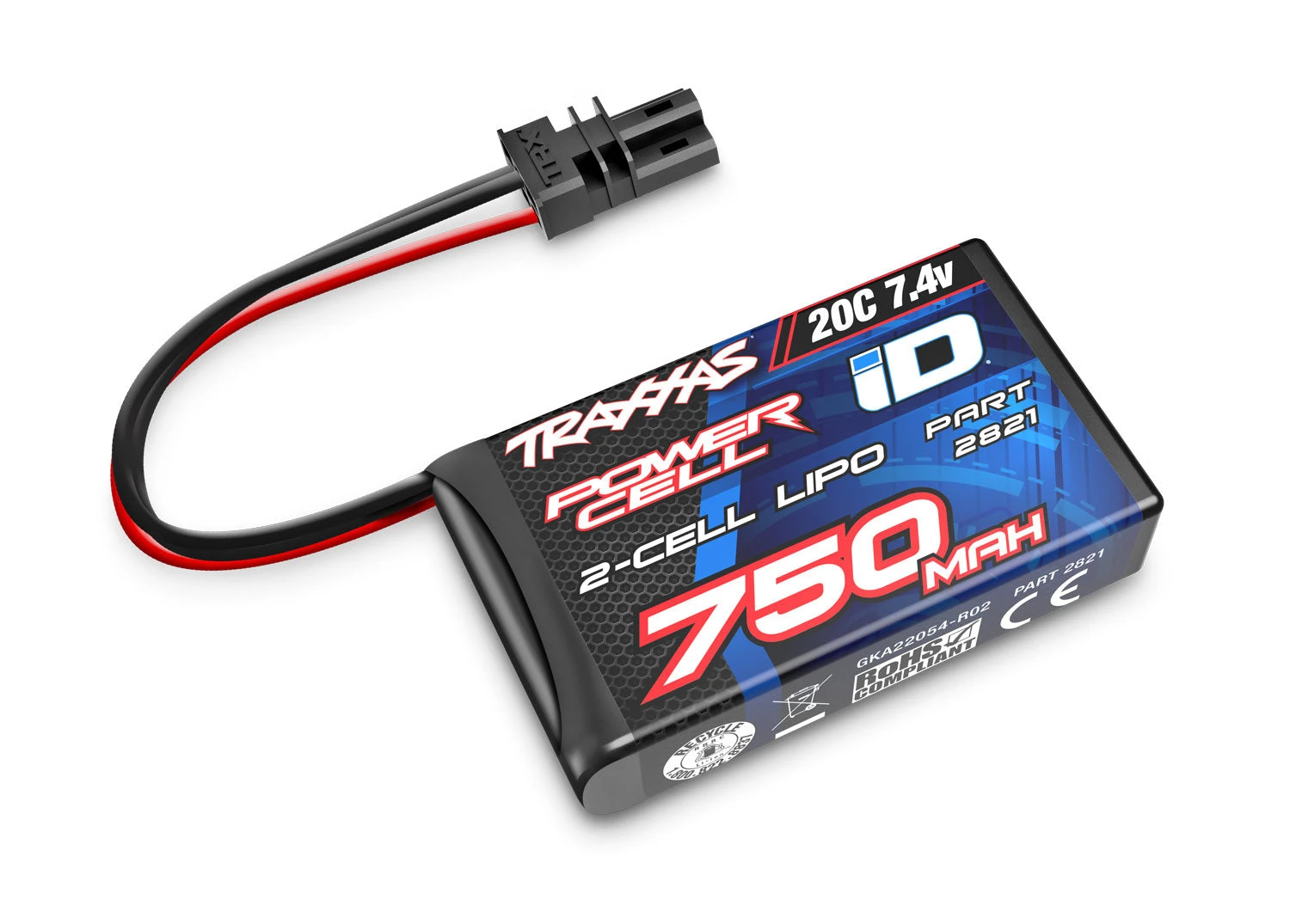 Traxxas 2821 Power Cell 750mAh 7.4V 2S 20C ID LiPo Battery 1 Traxxas 2821 Power Cell 750mAh 7.4V 2S 20C ID LiPo Battery