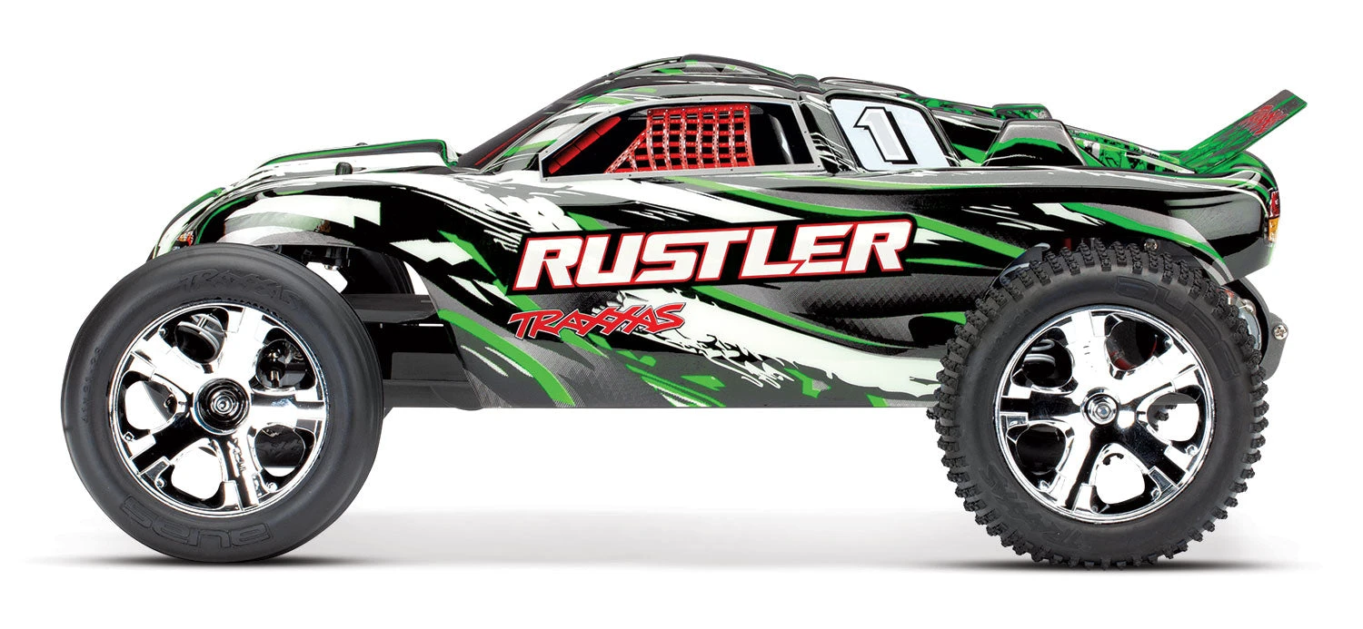 Traxxas 37054-4 Rustler 1/10 Scale RTR 2WD Stadium Truck Green 2 Traxxas 37054-4 Rustler 1/10 Scale RTR 2WD Stadium Truck Green - Image 2