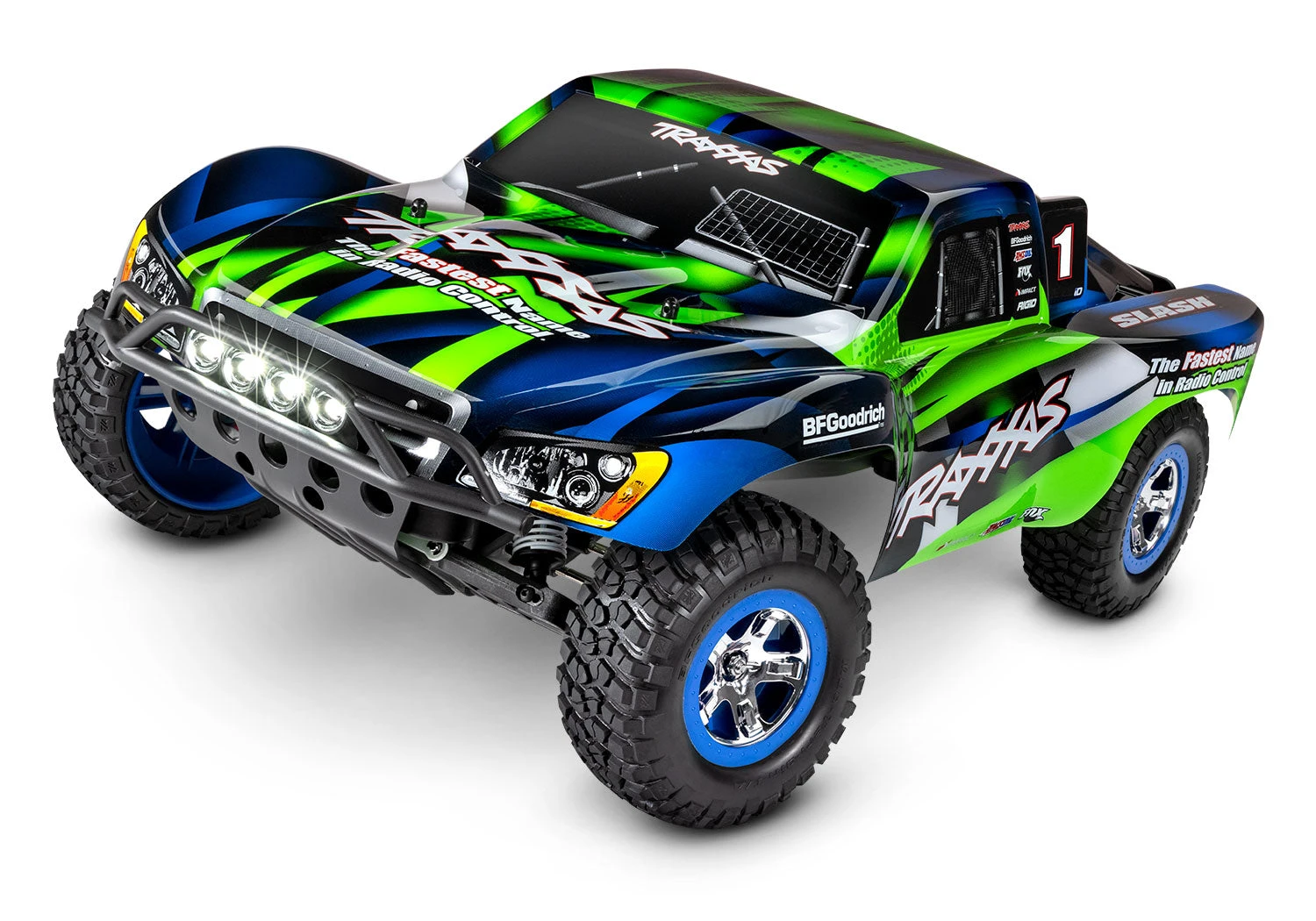 Traxxas 58034-61 1/10 XL-5 Brushed2WD Slash Short Course Truck With LED Lights - Green 1 Traxxas 58034-61 1/10 XL-5 Brushed2WD Slash Short Course Truck With LED Lights - Green