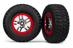 Traxxas 5877R BF Goodrich S1 Super Soft Compound Tires On Beadlock Style Satin Chrome And Red Wheels