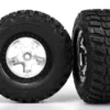 Traxxas 5880X Kumho Tires Mounted On Satin Chrome Wheels 2WD Slash Rear