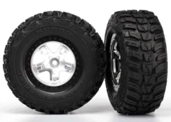 Traxxas 5880X Kumho Tires Mounted On Satin Chrome Wheels 2WD Slash Rear