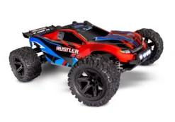 Traxxas 67064-61 Red Rustler 4x4 XL-5 Brushed 1/10 Stadium Truck With LED Lights