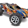 Traxxas 67076-4 Orange And Blue Rustler 4X4 VXL 1/10 Scale Stadium Truck