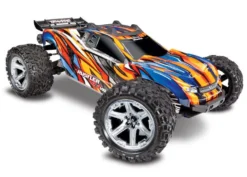 Traxxas 67076-4 Orange And Blue Rustler 4X4 VXL 1/10 Scale Stadium Truck