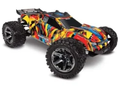 Traxxas 67076-4 Solar Flare Rustler 4X4 VXL 1/10 Scale Stadium Truck