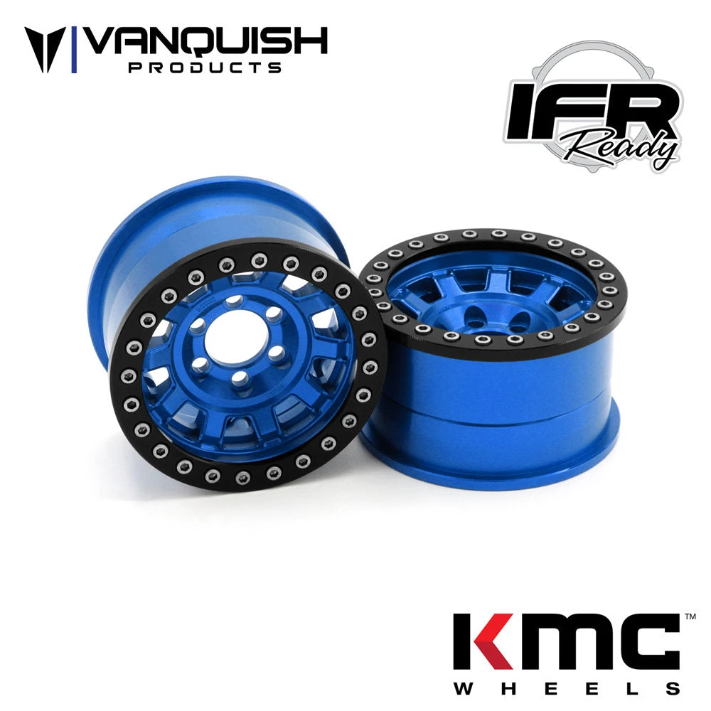 Vanquish Products VPS07784 Blue Anodized KMC KM236 Tank 1.9" Beadlock Crawler Wheels (1 Pair) 1 Vanquish Products VPS07784 Blue Anodized KMC KM236 Tank 1.9" Beadlock Crawler Wheels (1 Pair)