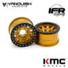 Vanquish Products VPS07787 Gold Anodized KMC KM236 Tank 1.9" Beadlock Crawler Wheels (1 Pair)