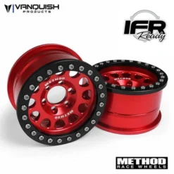 Vanquish Products VPS07918 Red And Black Method 105 1.9" Beadlock Wheel (1 Pair)